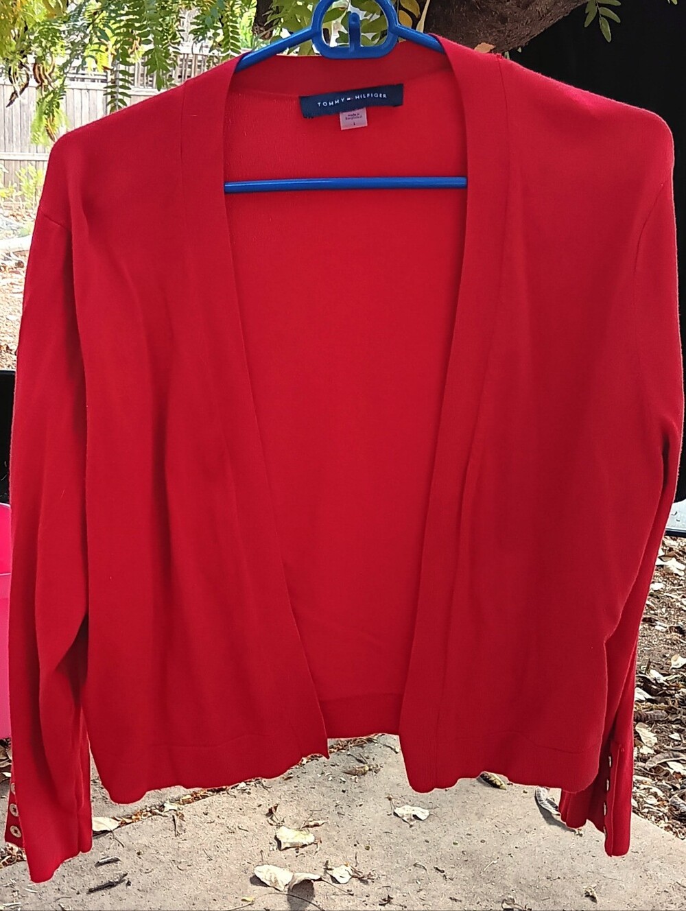 Tommy Hilfiger Red Cardigan Sweater Size Large